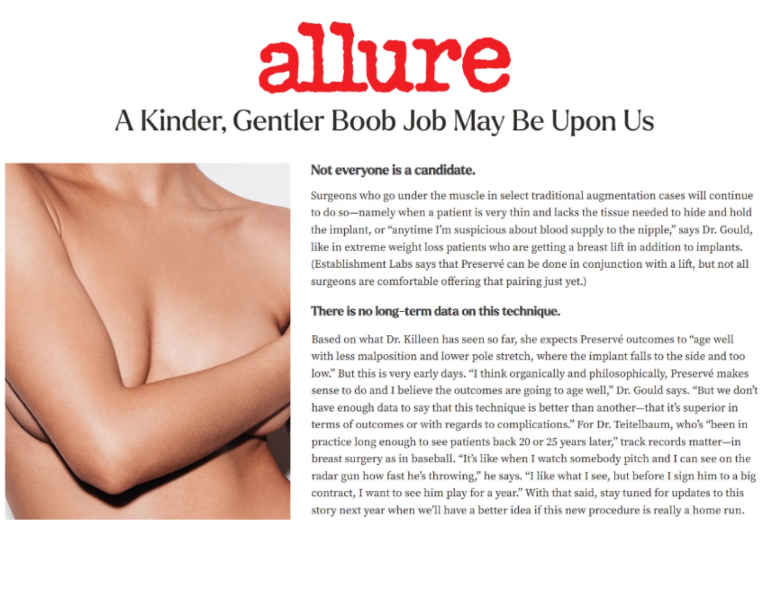 Plastic Surgery article