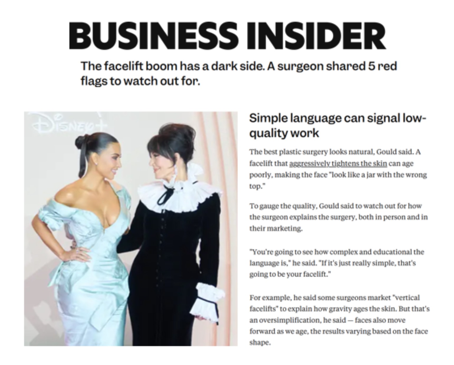 Plastic Surgery article